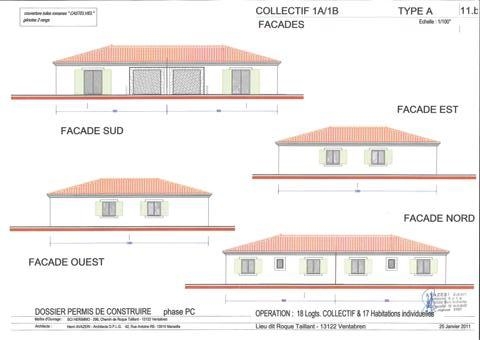 Villa  ventabren  roquetaillant  type 4 plain pied neuve en vefa proximite commerces et bus terrain 557m²