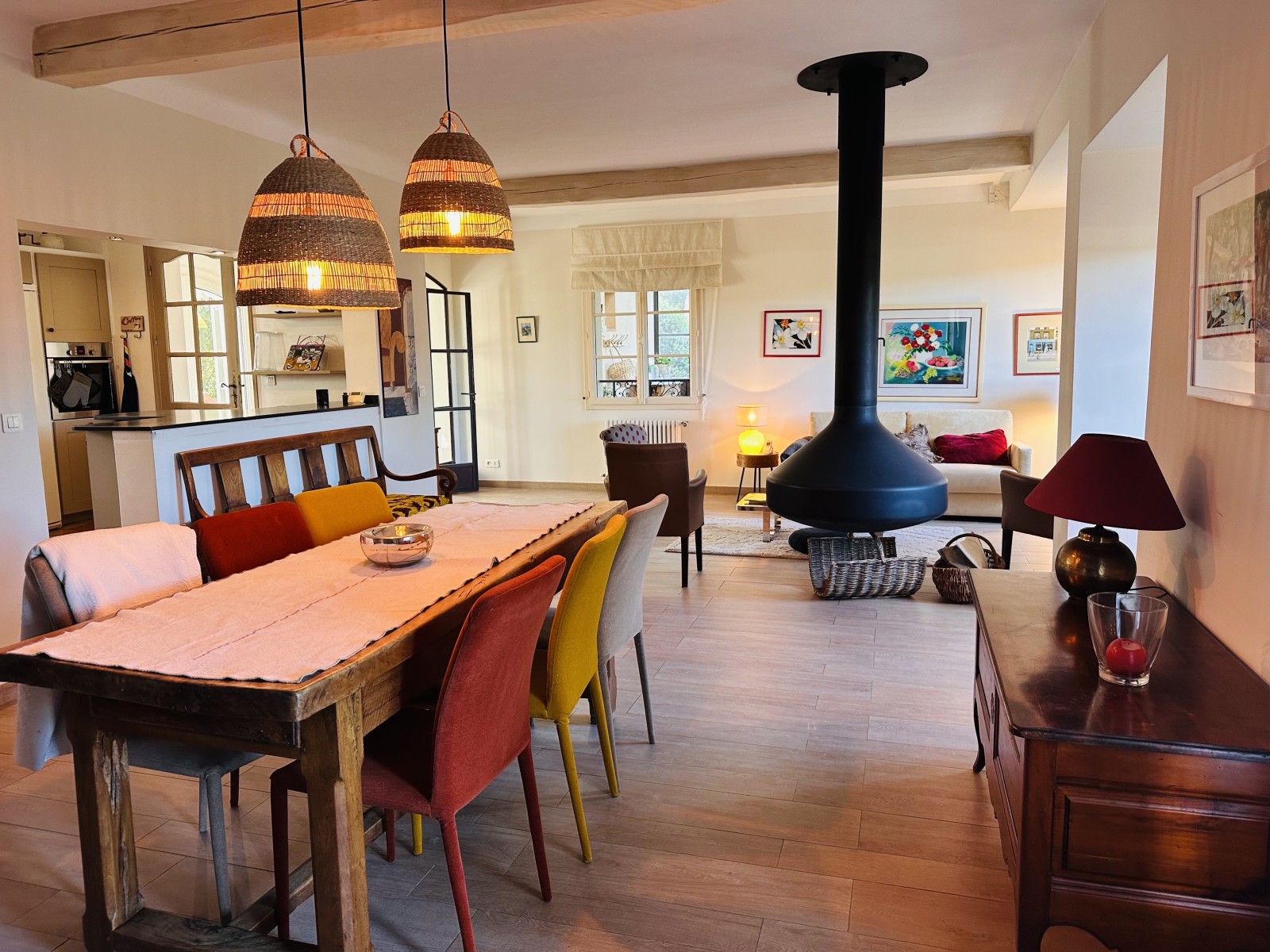 maison à louer à venatbren avec cheminée 4 chambres 1 bureau et piscine