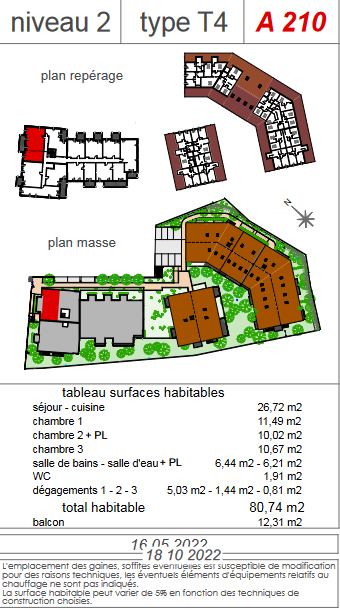 logement T4 avec 2 parkings balcon vitrolles 13127